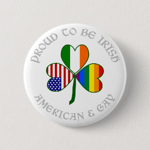 Proud Gay Irish American Grey 2 Inch Round Button