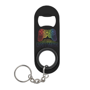 Proud Gaymer, Gay Pride Gaming Keychain Bottle Opener