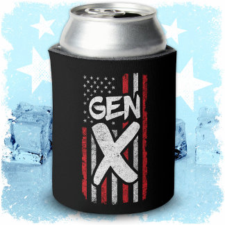 Proud Gen Xer Generation X American Flag Gen X Can Cooler