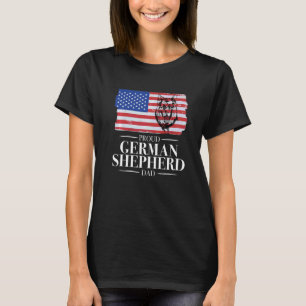 Proud German Shepherd Dad Usa Flag Dog T-Shirt