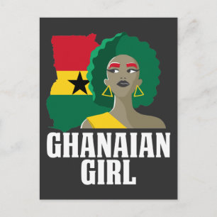 Proud Ghana Girl Flag West African Postcard