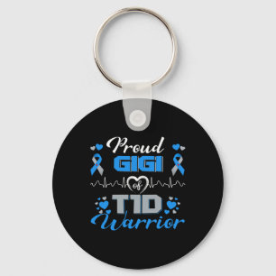 Proud Gigi Of T1d Warrior Type 1 Diabetes Awarenes Keychain