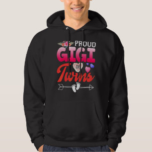 Proud Gigi Of Twins Floral Grandma Happy Mother's Hoodie