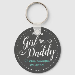 Proud Girl Daddy Personalized Keychain