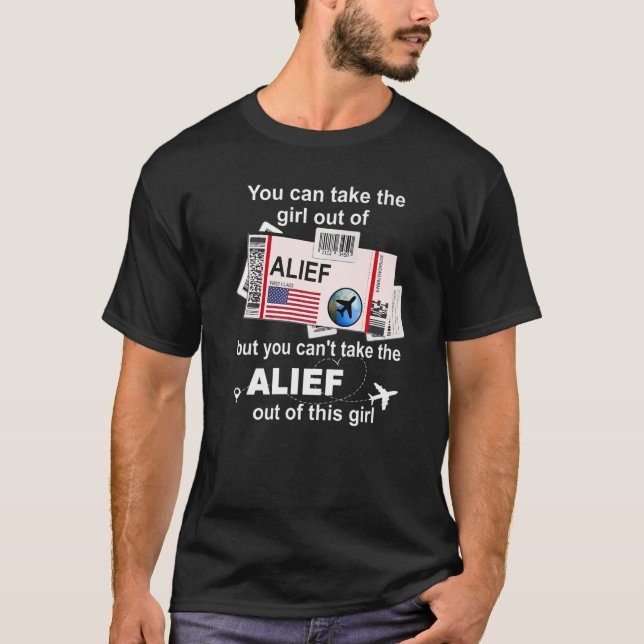 Proud Girl From Alief Boarding Pass  Flight Ticket T-Shirt (Front)