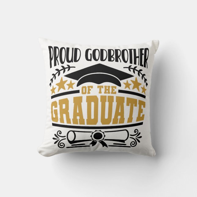 Proud Godbrother Of The Graduate Throw Pillow (Front)