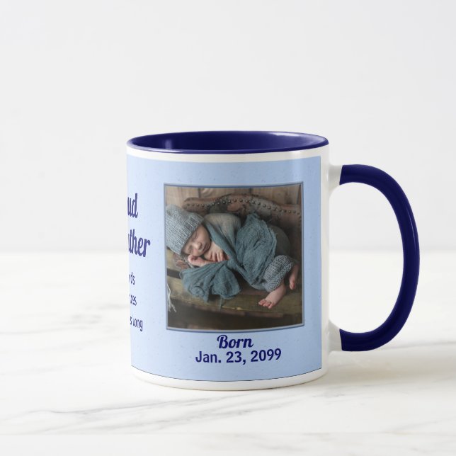Proud Godfather New Baby Blue Mug (Right)