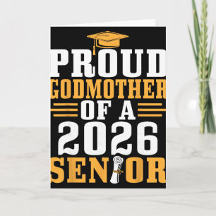 Proud Godmother 2026 Senior Graduation Diploma Son Card