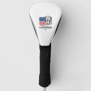 Proud Golden Retriever Dad American Flag dog Golf Head Cover