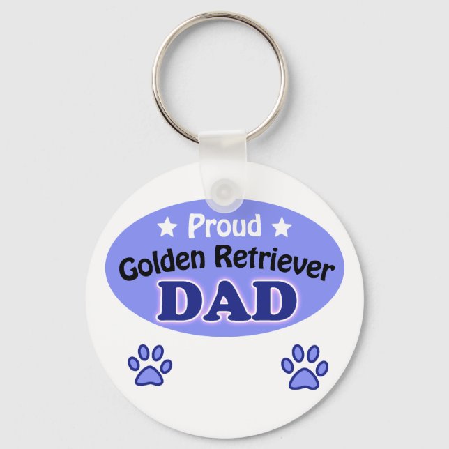 Proud Golden Retriever Dad Keychain (Front)