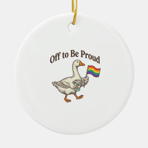 Proud Goose Pride Parade Vintage Shirt Design_1 Ceramic Ornament