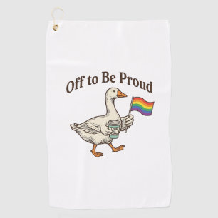 Proud Goose Pride Parade Vintage Shirt Design_1 Golf Towel