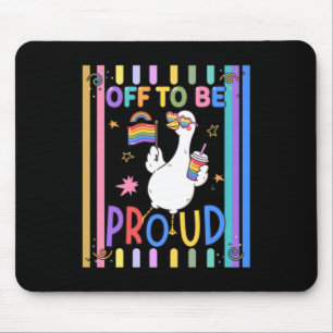 Proud Goose Rainbow Flag Fun Celebration Mouse Pad