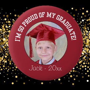 Proud Graduation Button - Red