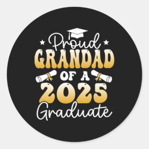 Proud Grandad Of A Cl Of 2025 Graduate Senior Grad Classic Round Sticker