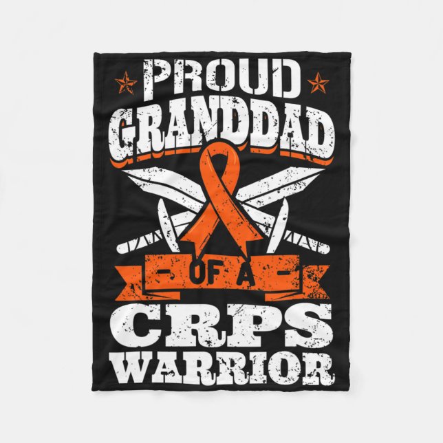Proud Granddad Of A Crps Warrior Rsd Awareness Rnd Fleece Blanket (Front)