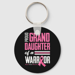 Proud Granddaughter Of A Warrior Breast Cancer Awa Keychain