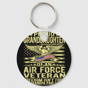 Proud granddaughter of air force veteran freedomPr Keychain