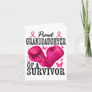Proud Granddaughter Survivor Breast Cancer Boxing Card