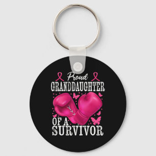 Proud Granddaughter Survivor Breast Cancer Boxing  Keychain