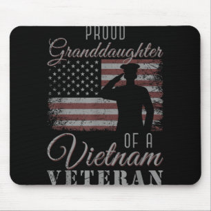 Proud Granddaughter Us Flag 4th Of July Vietnam Ve Mouse Pad
