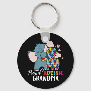Proud Grandma Autism Awareness Family Matching Shi Keychain