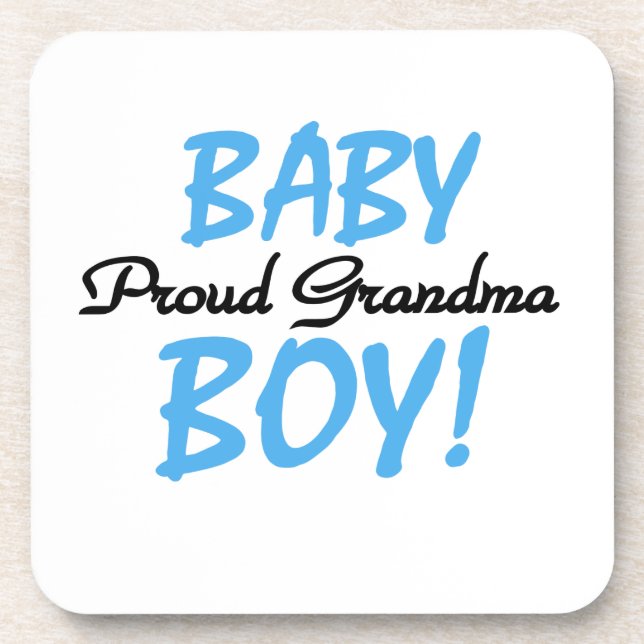 Proud Grandma Baby Boy Gifts Coaster (Front)