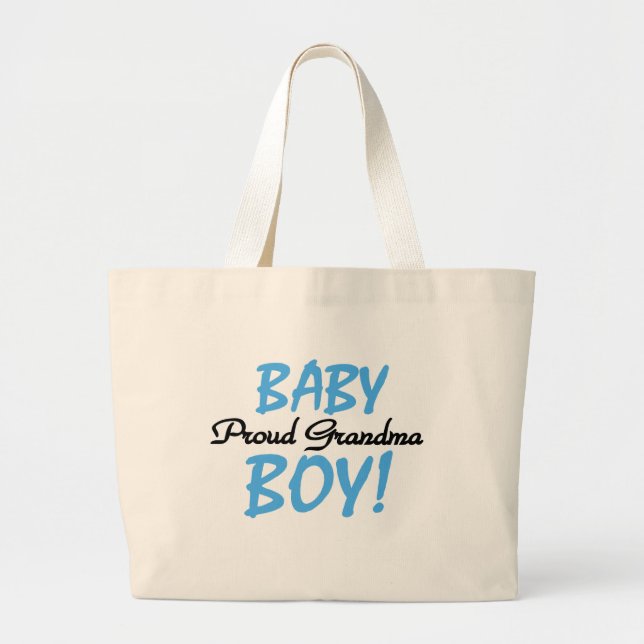 Proud Grandma Baby Boy T shirts and Gifts Large Tote Bag (Front)