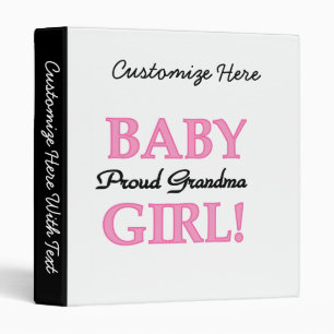 Proud Grandma Baby Girl Gifts Binder