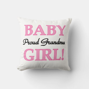 Proud Grandma Baby Girl Gifts Throw Pillow
