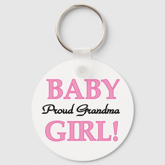 Proud Grandma Baby Girl Tshirts and Gifts Keychain (Front)