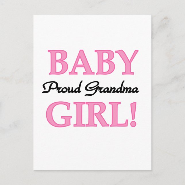 Proud Grandma Baby Girl Tshirts and Gifts Postcard (Front)