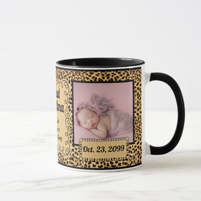 Proud Grandma Cheetah Print 2 Photo Mug (Right)