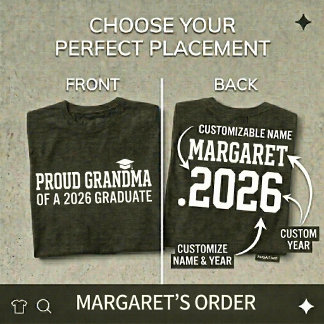 PROUD GRANDMA Class of 2026 Personalized Graduatio T-Shirt