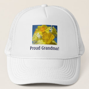 Proud Grandma! hats Yellow Daffodil Flowers