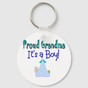 Proud Grandma, "It's a Boy!" Gifts Keychain