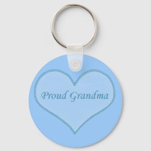 Proud Grandma Keychain, Blue Keychain