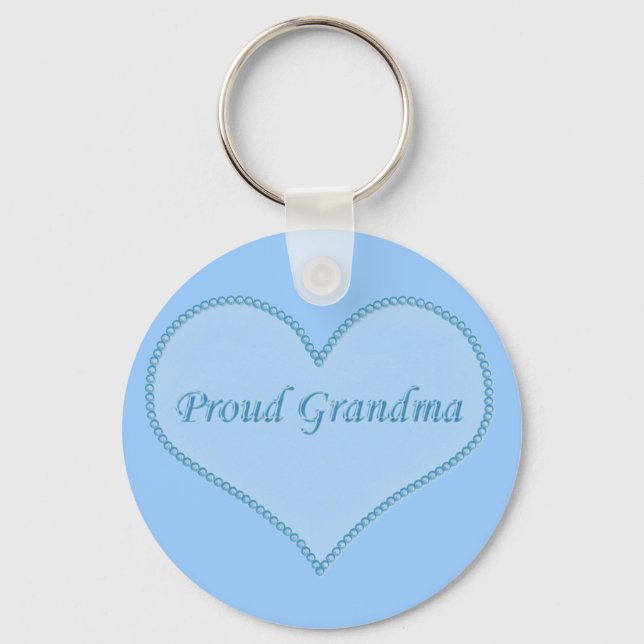Proud Grandma Keychain, Blue Keychain (Front)