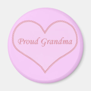 Proud Grandma Magnet, Pink Magnet