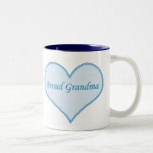 Proud Grandma Mug, Blue Two-Tone Coffee Mug