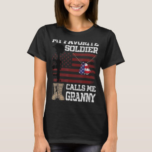 Proud Grandma My Favorite Soldier Calls Me Grandma T-Shirt