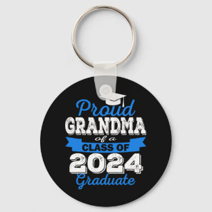 Proud Grandma Of 2024 Graduate Awesome Family Coll Keychain