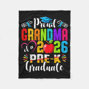 Proud grandma of 2026 pre-k graduate mothers day fleece blanket
