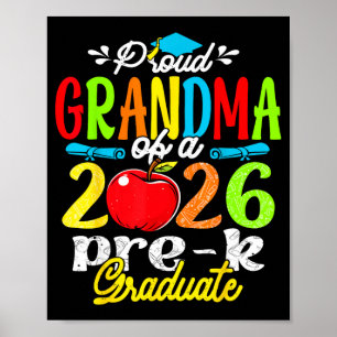 Proud grandma of 2026 pre-k graduate mothers dayPr Poster