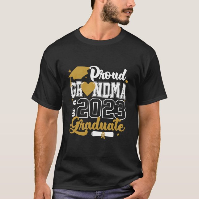 Proud Grandma Of A 2023 Graduate Senior 2023 Class T-Shirt (Front)