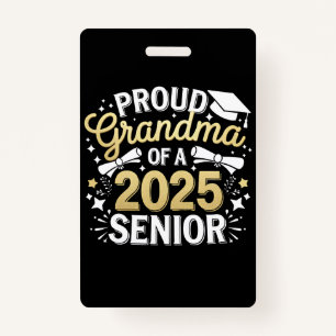 Proud Grandma Of A 2025 Graduate Graduation Golden Badge