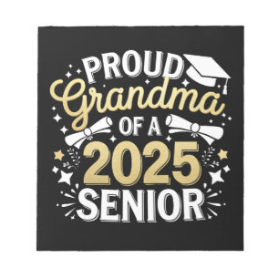 Proud Grandma Of A 2025 Graduate Graduation Golden Notepad