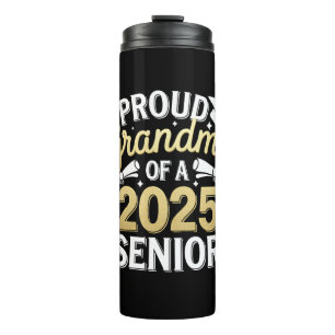 Proud Grandma Of A 2025 Graduate Graduation Golden Thermal Tumbler