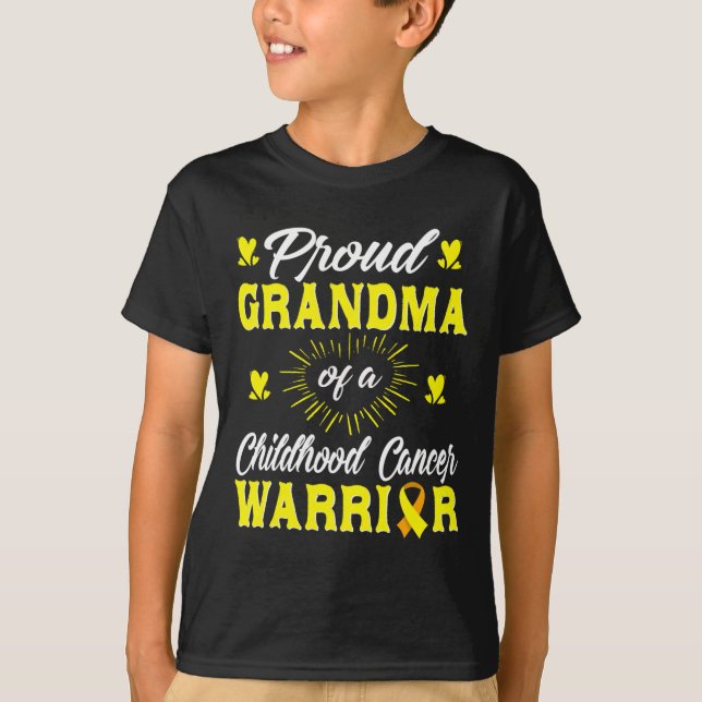 Proud Grandma Of A Childhood Cancer Warrior Awaren T-Shirt (Front)