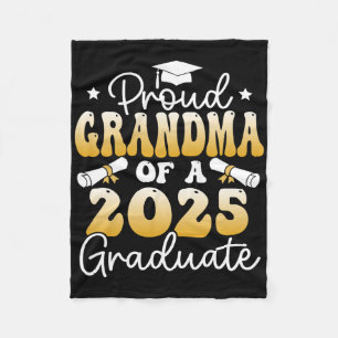 Proud Grandma Of A Cl Of 2025 Graduate Senior Grad Fleece Blanket